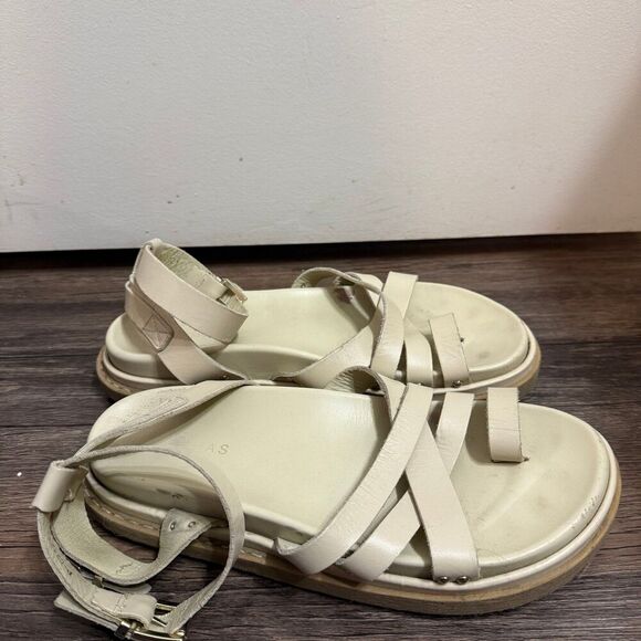 ALOHAS Buckle Up Gladiator Sandals In Cream In Neutrals Size 40 - Picture 3 of 8